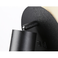 Настенный светильник с выключателем Ambrella light FW2463 BK черный GU10 max 12W+LED 4200K 7W D145*150