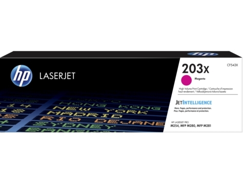 Картридж лазерный HP CF543X (HP 203X) пурпурный для HP LaserJet M254/M280/M281 2500 страниц.