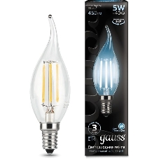 Лампа светодиодная филаментная Gauss Filament 5Вт цок.:E14 свеча 220B 4100K св.свеч.бел.ней. (упак.:10шт) Лампа светодиодная филаментная Gauss Filament 5Вт цок.:E14 свеча 220B 4100K св.свеч.бел.ней. (упак.:10шт)