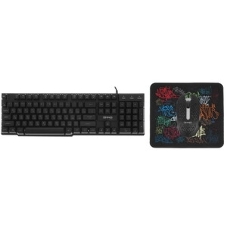 Комплект клавиатура+мышь Oklick 400GMK проводной, USB, 1200 DPI, чёрный