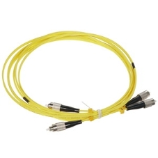 Патч-корд волоконно-оптический Hyperline FC-D2-9-FC/UR-FC/UR-H-1M-LSZH-YL(шнур) SM 9/125 (OS2), FC/UPC-FC/UPC, 2.0 мм, duplex, LSZH, 1 м