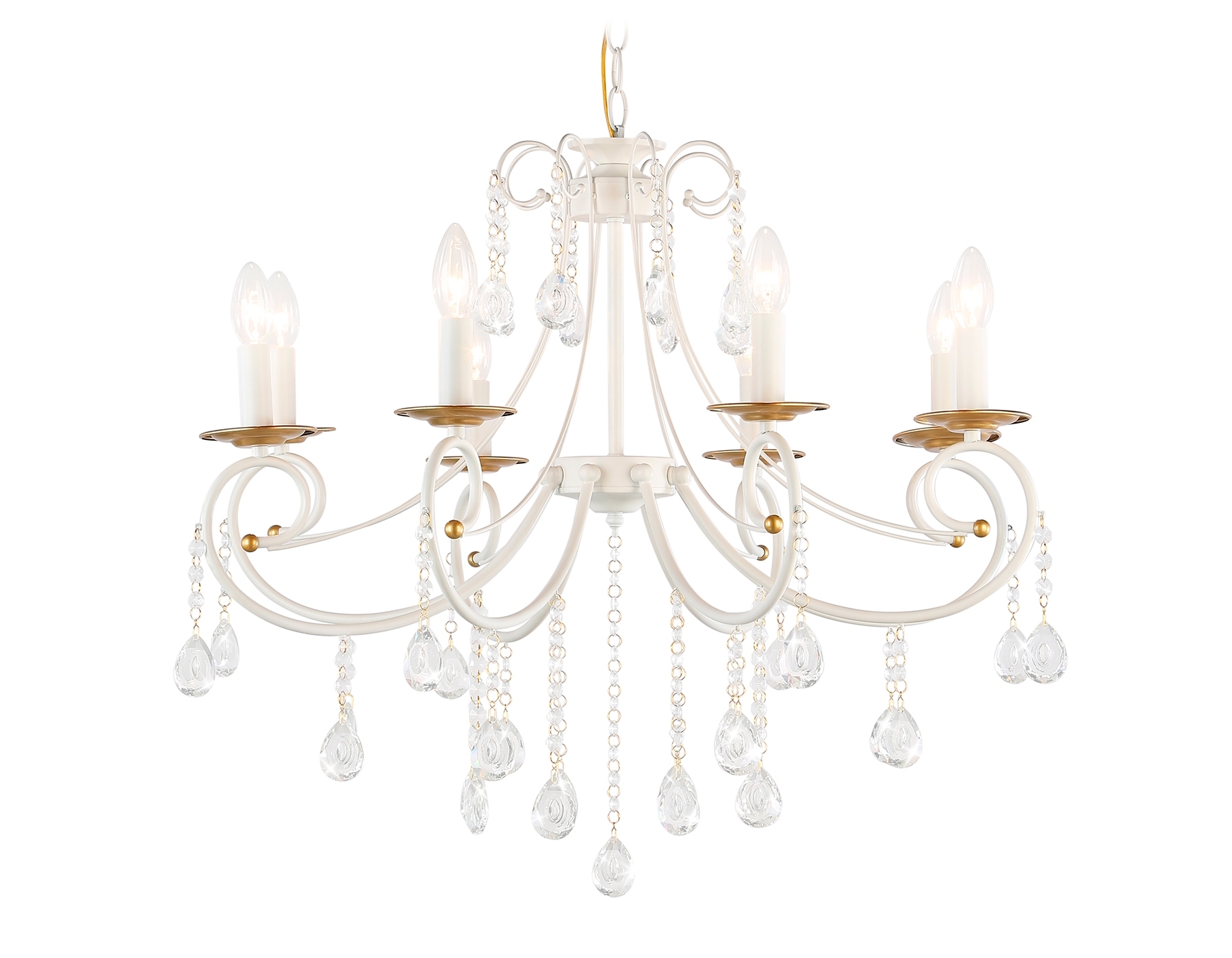 Светильник Ambrella light TR4917/8 WH/GD белый/золото E14/8 max 40W D740*930