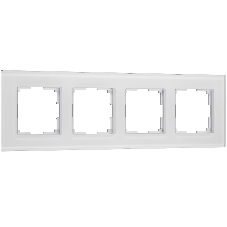 Рамка на 4 поста Senso (белый, стекло soft-touch) W0043101
