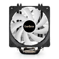 Кулер для процессора ExeGate Dark Magic EE400XL-PWM.ARGb серебристый, 120 мм, алюминий/медь, 2400 об/мин, 37 дБ, 4 pin, 125 Вт, 155 мм