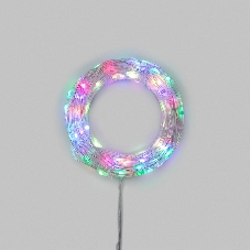 Умная гирлянда Neon-night Роса с крупными каплями 10м 100 LED RGB мягкий прозрачный провод IP20 USB