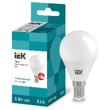 Лампа светодиодная IEK LLE-G45-5-230-40-E14 ECO G45 5Вт шар 4000К белый E14 450 лм 230-240В