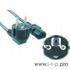 Кабель питания Gembird 3.0м, VDE(0.75мм), черный, с зазем., пакет PC-186-VDE-3M