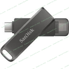 Флешка USB Sandisk IX70N iXpand Luxe (SDIX70N-128G-GN6NE), 128Gb, USB Type-C/Lightning, R/W 150/70, серый