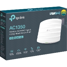 Точка доступа AC1350 Wireless MU-MIMO Gigabit Ceiling Mount Access Point, 450Mbps at 2.4GHz + 867Mbps at 5GHz, 802.11a/b/g/n/ac wave 2, Beamforming, Airtime Fairness, MU-MIMO, 802.3af Standard PoE and Passive PoE (Passive POE Adapter included), no more DC power supply, 1 10/100/1000Mbps hidden LAN port, Centralized Management, Captive Portal, Load Balance, Multi-SSID, WMM, Rogue AP Detection, internal omni-directional Antenna 2.4GHz: 3x4dBi, 5GHz: 2x5dBi