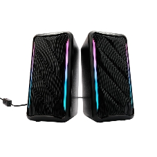 Акустическая система 2.0 Gembird SPK-305, 10Вт, пластик, рег.громкости, RGB подсветка, черный
