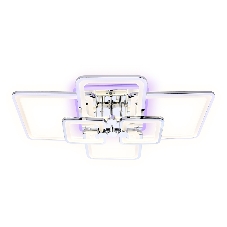 Потолочный светодиодный светильник FA5307/4+2 CH хром 176W 800*550*140 (ПДУ РАДИО 2.4G)