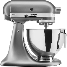 Миксер KitchenAid 5KSM95PSECU серебристый, стационарный, 250 Вт, 4.3 л, 10 скоростей