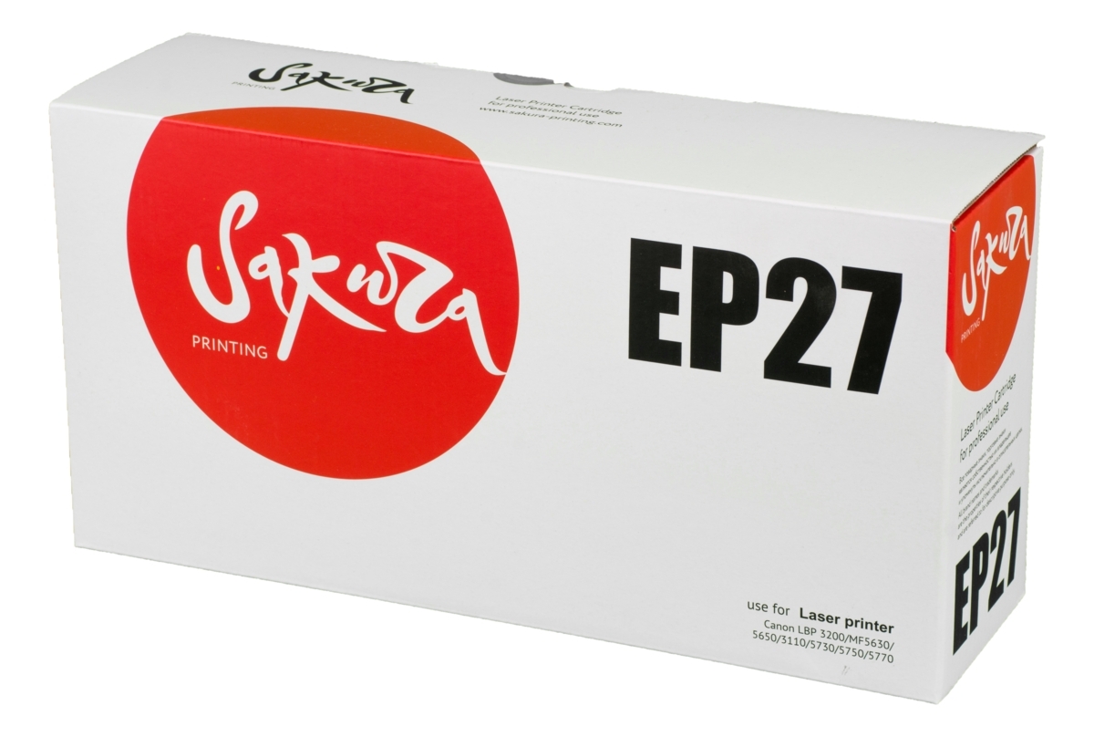 Картридж Sakura EP27 для Canon LBP 3200/MF5630/5650/3110/5730/5750/5770, черный, 2500 к.