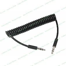 Аудиокабель AUX Rexant 3.5 мм шнур спираль 1 м черный