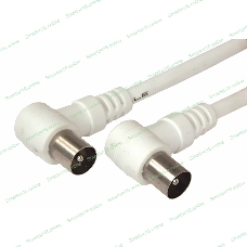 Шнур Rexant ТВ штекер - ТВ штекер, угловой, длина 1,5 м етра, белый