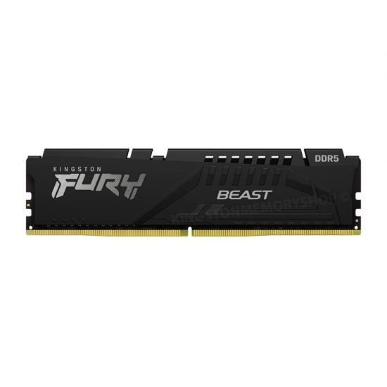 Оперативная память Kingston Fury Beast, DDR5, 8Gb (1x8GB), 5200MHz, CL40, DIMM, с радиатором, черный