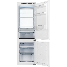Встраиваемый холодильник Kuppersberg RBN 1760, High-Tech, объем 237 л, скользящий фасад, электронное управление, No Frost, антибактериальный пластик, звуковой сигнал при открытой дверце, перенавешиваемые двери, LED освещение, уровень шума 41 дБ, энергоэффективность А+, белый