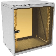 Шкаф коммутационный Suprlan (05-1203) настенный 12U 600x450мм пер.дв.стекл направл.под закл.гайки 70кг RAL 7035 385мм 21.94кг 620мм
