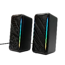 Акустическая система 2.0 Gembird SPK-305, 10Вт, пластик, рег.громкости, RGB подсветка, черный