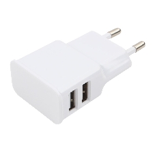 Сетевое зарядное устройство Cablexpert MP3A-PC-11 100/220V - 5V USB 2 порта, 2.1A, белый