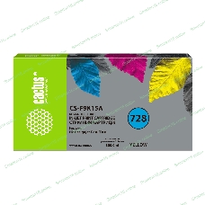 Картридж струйный Cactus CS-F9K15A (728XXL) желтый (300 мл) для HP DesignJet T730, T830