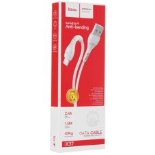 Кабель USB HOCO X37 Cool, USB - Lightning, 2.4А, 1м, белый