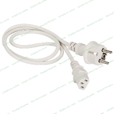 Шнур питания Lanmaster C13-Schuko прямая, 3х0.75, 220В, 10А, белый, 1.8 метра