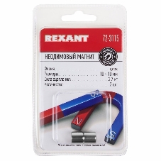 Неодимовый магнит диск Rexant 10х10мм сцепление 3,7 кг (упаковка 2 шт)