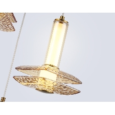 Подвесной светодиодный светильник Ambrella light LH31011/3 BS/TI латунь/янтарь 35W 3000K D450*1790