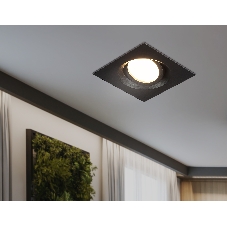 Встраиваемый поворотный точечный светильник Ambrella light TN102744 BK черный IP20 GU5.3 95*95*25