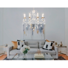 Светильник Ambrella light TR4917/8 WH/GD белый/золото E14/8 max 40W D740*930
