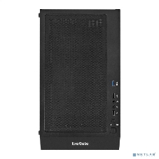 Компьютерный корпус Miditower ExeGate EVO-5001A-EVO800 (ATX, БП EVO800RGb с вент. 12 см, 2хUSB+1хUSB 3.0+HD Audio, черный, 3 вент.12см с RGb подсветкой, боковая панель - закаленное стекло)