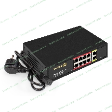 Коммутатор неуправляемый ExeGate EDGS-1010D.8PoE-120W (10-портовый гигабитный UTP 10/100/1000 Base-T: 8 портов IEEE 802.3af (PoE), мощность PoE: 15,4W, суммарно 120W, 2 порта RJ45 uplink, настенный/настольный, металлический корпус)