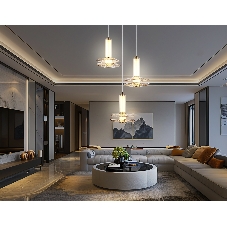 Подвесной светодиодный светильник Ambrella light LH31011/3 BS/TI латунь/янтарь 35W 3000K D450*1790