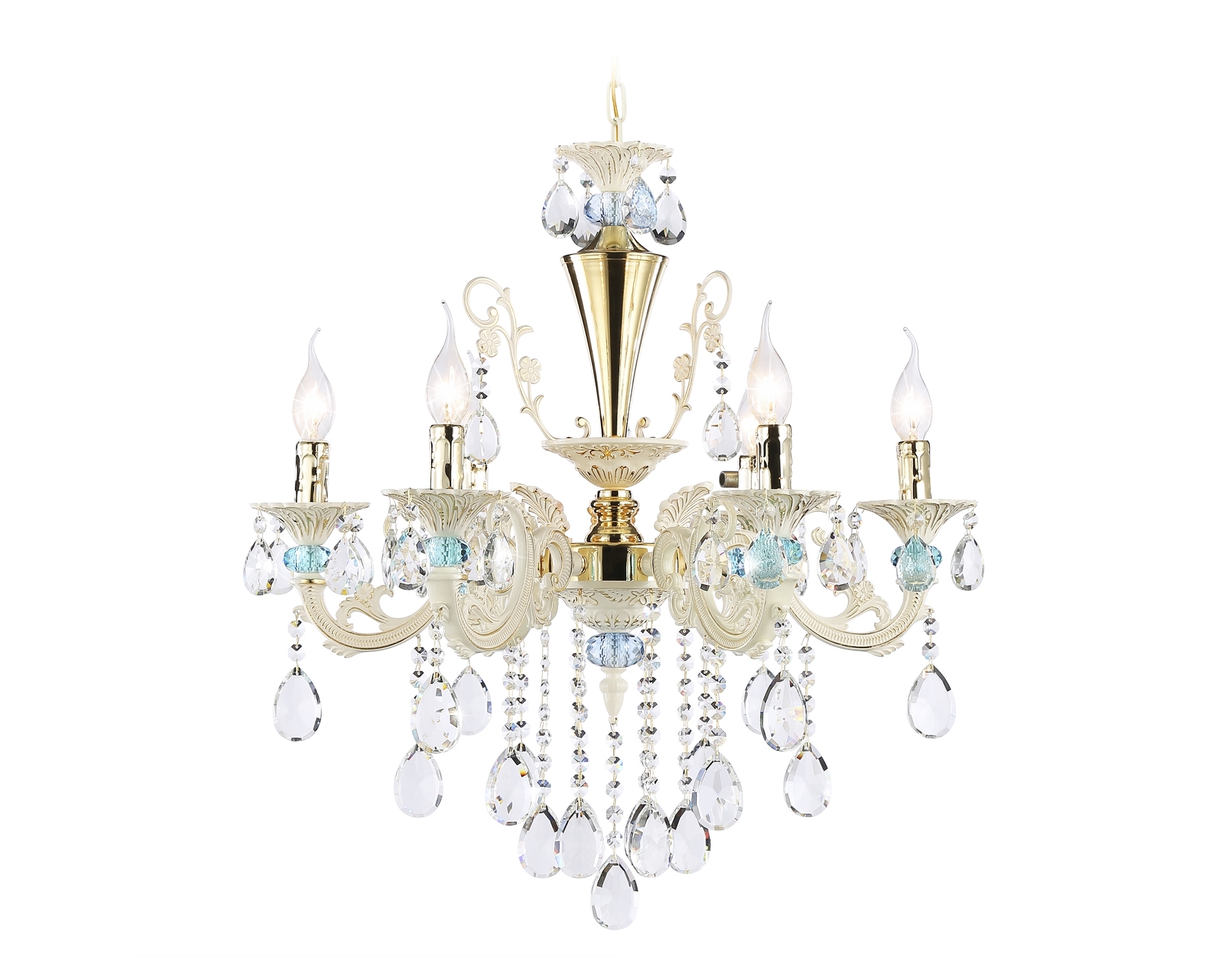 Светильник Ambrella light TR4923/6 GD/WH/BL золото/белый/голубой E14*6 max 40W D600*620