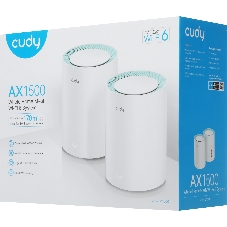 Бесшовный Mesh роутер Cudy M1500 (M1500(2-PACK)) AX1500 10/100/1000BASE-TX (упак.:2шт)