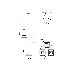 Подвесной светодиодный светильник Ambrella light LH31011/3 BS/TI латунь/янтарь 35W 3000K D450*1790