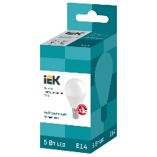 Лампа светодиодная IEK LLE-G45-5-230-40-E14 ECO G45 5Вт шар 4000К белый E14 450 лм 230-240В