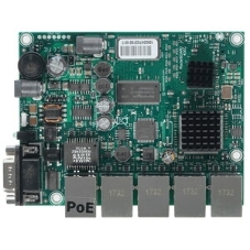 Плата маршрутизатора RB450Gx4 без корпуса RouterBOARD 450Gx4 with four core 716MHz Atheros CPU, 1 Gb RAM, 5 Gigabit LAN ports, PoE OUT on port #5, RouterOS L5