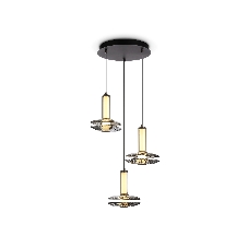 Подвесной светодиодный светильник Ambrella light LH31012/3 GR/SM серый/дымчатый 35W 3000K D450*1790