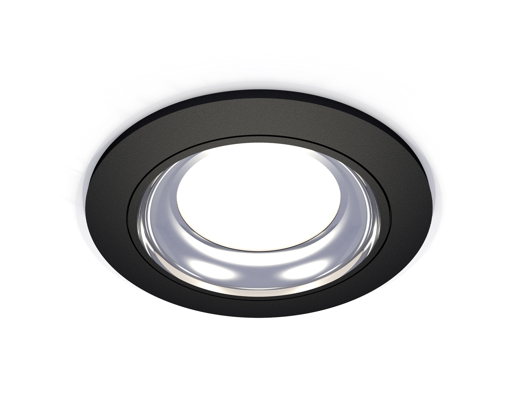 Комплект встраиваемого светильника Ambrella light XC7622061 SBK/PSL черный песок/серебро полированное MR16 GU5.3 (C7622, N7023)