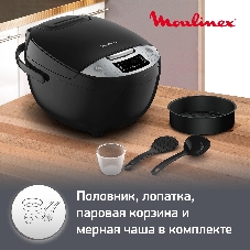 Мультиварка Moulinex MK611832 черный, 4 л, 750 Вт, кнопки, 10 программ