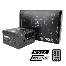Блок питания Thermalright, 1000W 80+ Platinum (ATX, 3.0, PCIe 5.0, Full modular, 1x24(20+4)pin, 1xCPU 8(4+4)pin, 2xPCIe*2 8(6+2)pin, 1x12VHPWR PCIe 5.0 12+4pin 600мм, 6xSATA3, 4xMOLEX4pin, Active, 120x120мм, 150x140x86мм, APFC, OPP, OVP, OTP, OCP, SCP, UVP, черный)