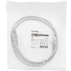 Патч-корд ExeGate EX286381RUS UTP-RJ45-RJ45-5e-1M-LSZH-GY, UTP, cat.5e, LSZH, 1м, серый