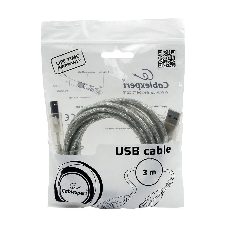 Кабель USB2.0 Pro Cablexpert CCF-USB2-AMBM-TR-10, AM/BM, 3м, экран, феррит.кольца, прозрачный, пакет