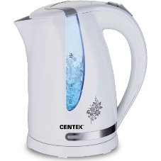 Чайник электрический Centek CT-0040 белый 1.8л, 2200 Вт, открывание кнопкой, внутренняя подсветка