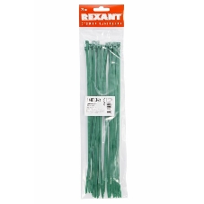 Хомут-стяжкa нeйлонoвая Rexant 300x4,8 мм, зеленая, упаковка 25 шт.
