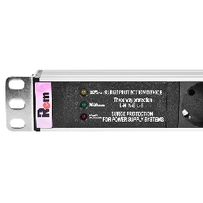 Блок розеток Rem-10 без шнура с фил. и инд., 7 Schuko, вход IEC 60320 C14, 10A, алюм., 19