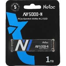 Накопитель SSD Netac NV5000-N, 1Tb, M.2 2280, PCIe 4.0 x4, NVMe, R/W 4800/4600, с радиатором
