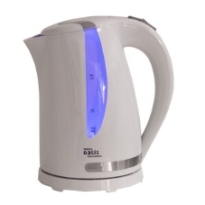 Чайник электрический Oasis K-2PW 1.7 л, 2200 Вт, белый корпус: пластик